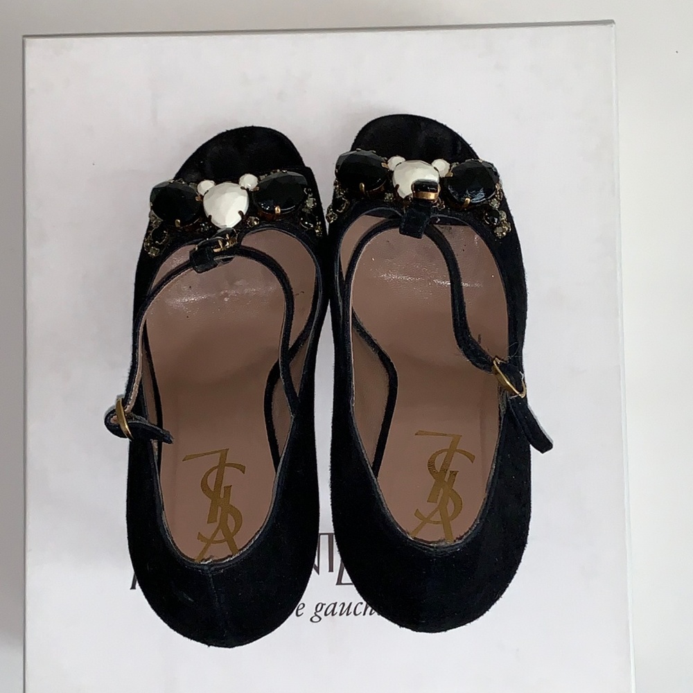 YVES SAINT LAURENT Cabaret Black Suede Size 38 - Picture 4 of 8